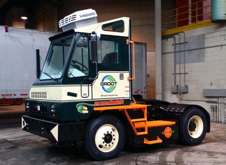 Groot Industries Orange EV Terminal Truck