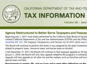 California Tax Update 11/1/2017