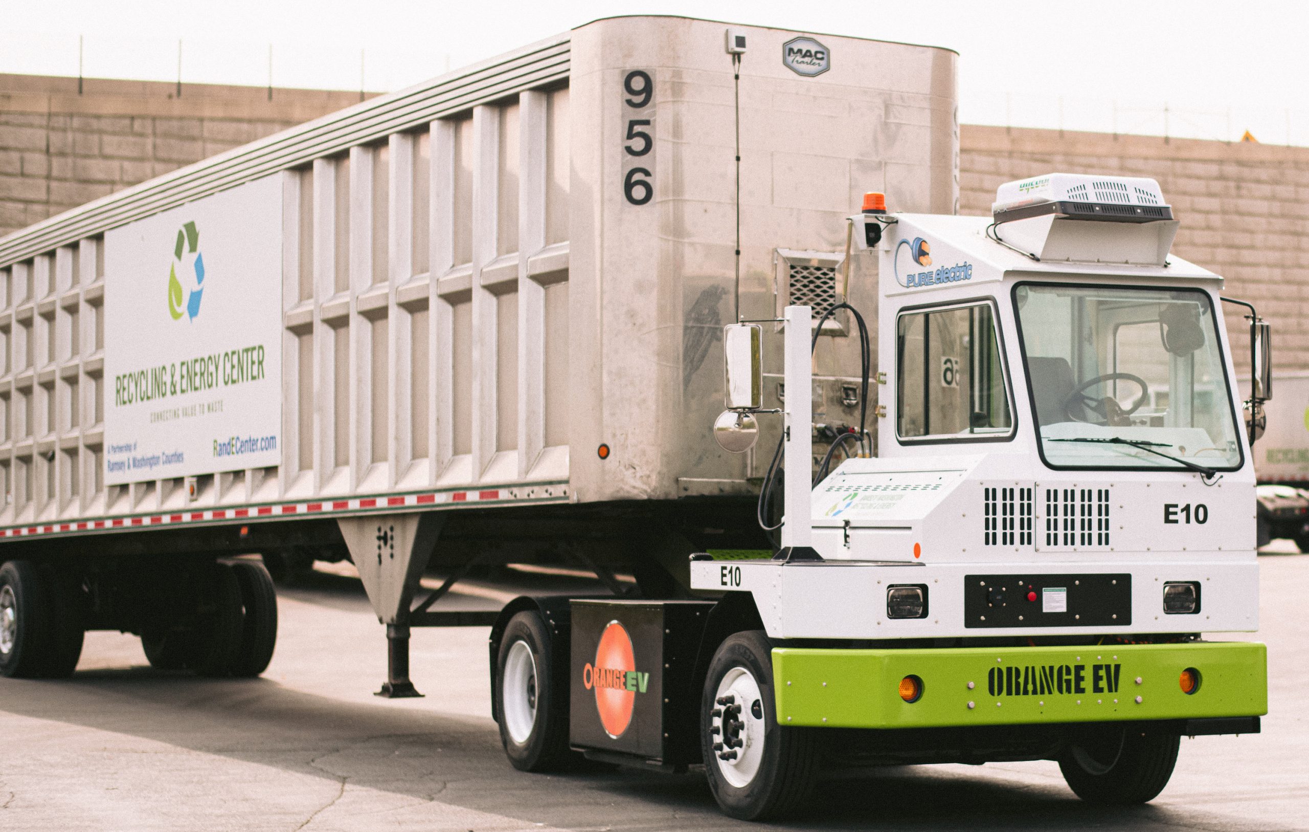 Ramsey/Washington Recycling & Energy's Orange EV Truck