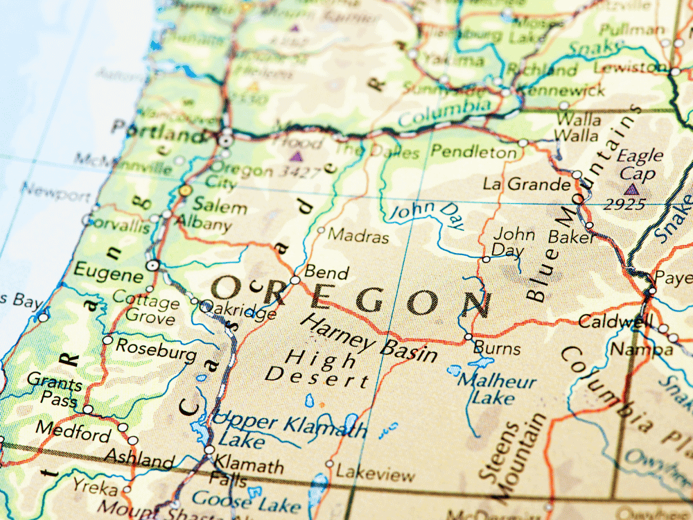 State of Oregon Map